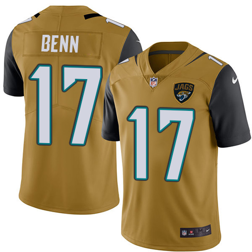 Youth Limited Arrelious Benn Nike Jersey Gold - #17 Rush NFL Jacksonville Jaguars